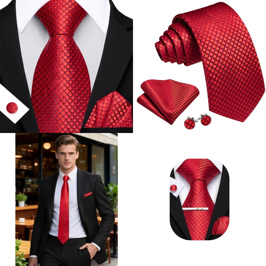 Silk Tie Striped - Men Plaid/Striped Ties Set Silk Business