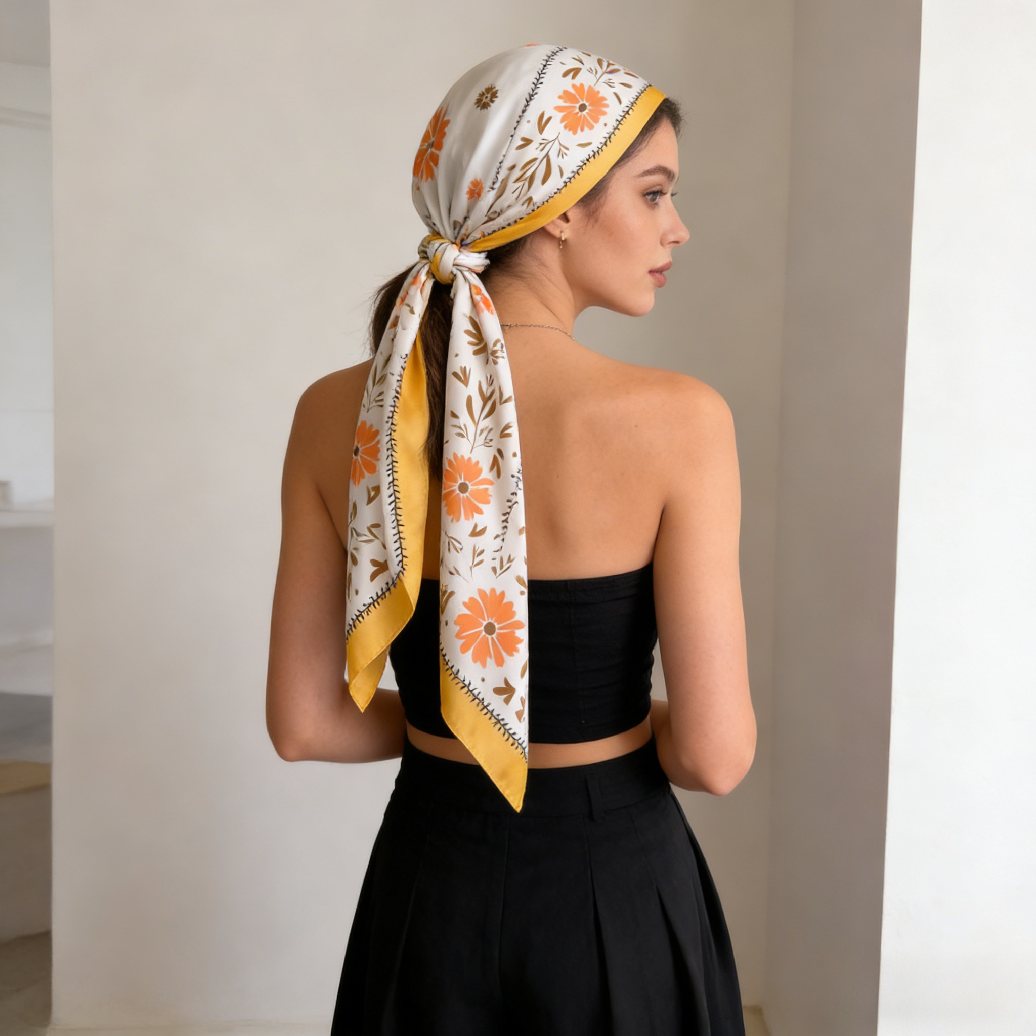 Scarf Silk Square - 1Pc new printed fashion silk scarf