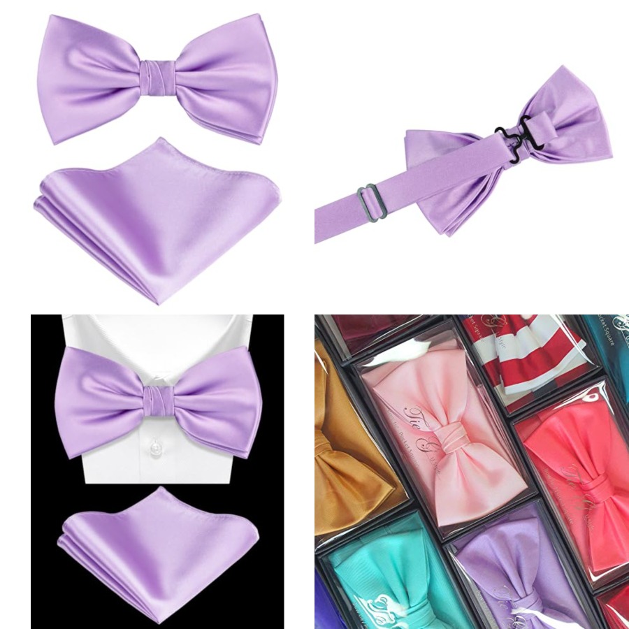Bow Tie Pre Tied - Solid Color Pre-tied Bow Tie and
