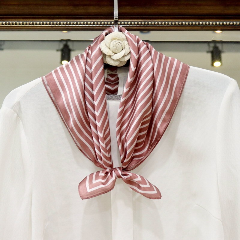 100% Pure Silk Scarf Women Hij - Silk Tie Striped avis et prix