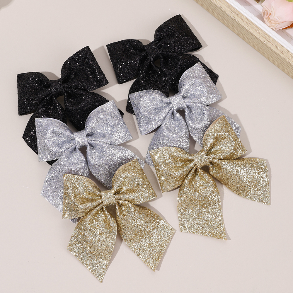 6Pcs Sparkling Bow Hair Clips  - Tie Clip Silver avis et prix