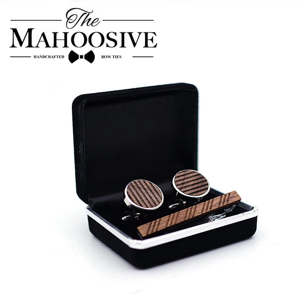 High Quality Wood Cuff links n - Tie Bar Set Gift avis et prix