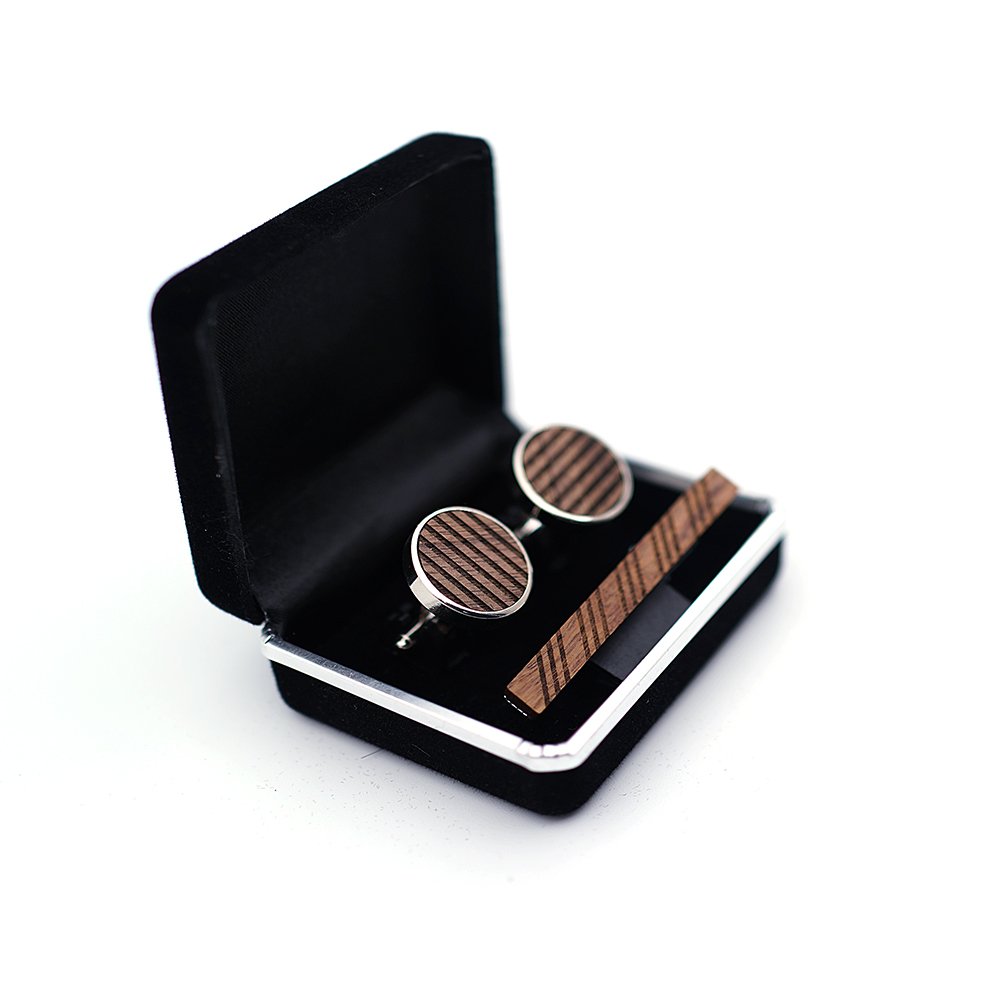 High Quality Wood Cuff links n - Tie Bar Set Gift avis et prix