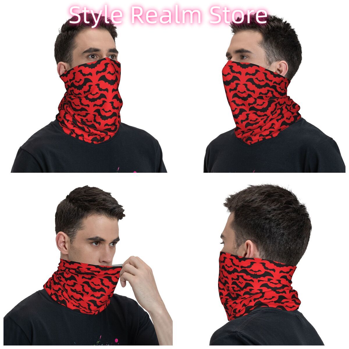 Gothic Witch Bats Pattern Band - Neck Warmer Tube avis et prix