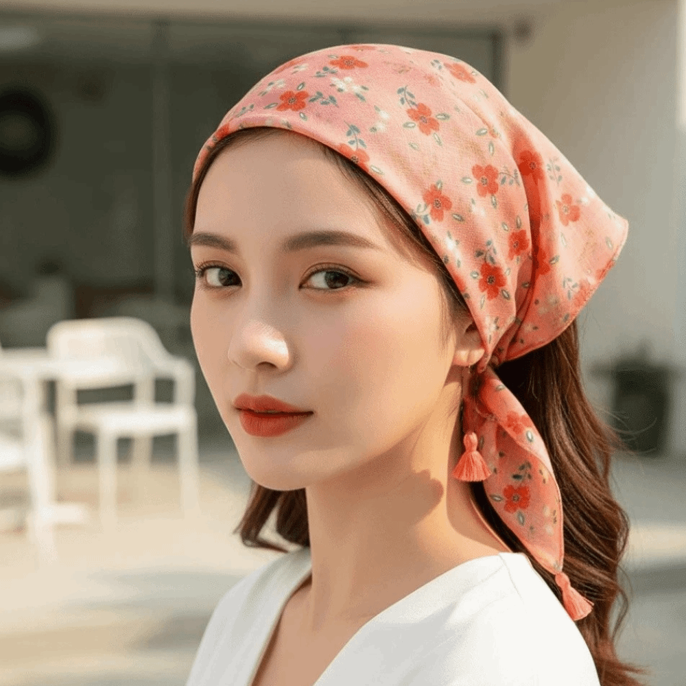 Neck Wrap Cotton-Linen Square  - Bandana Cotton avis et prix