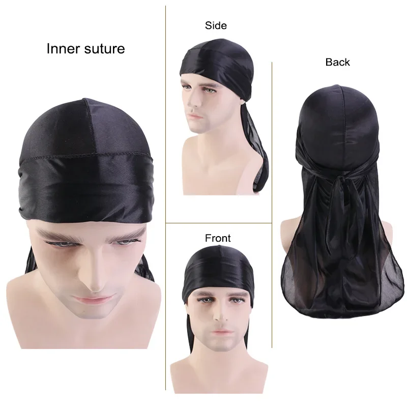 Fashion Long Tail Adult Satin  - Bandana Doo Rag avis et prix