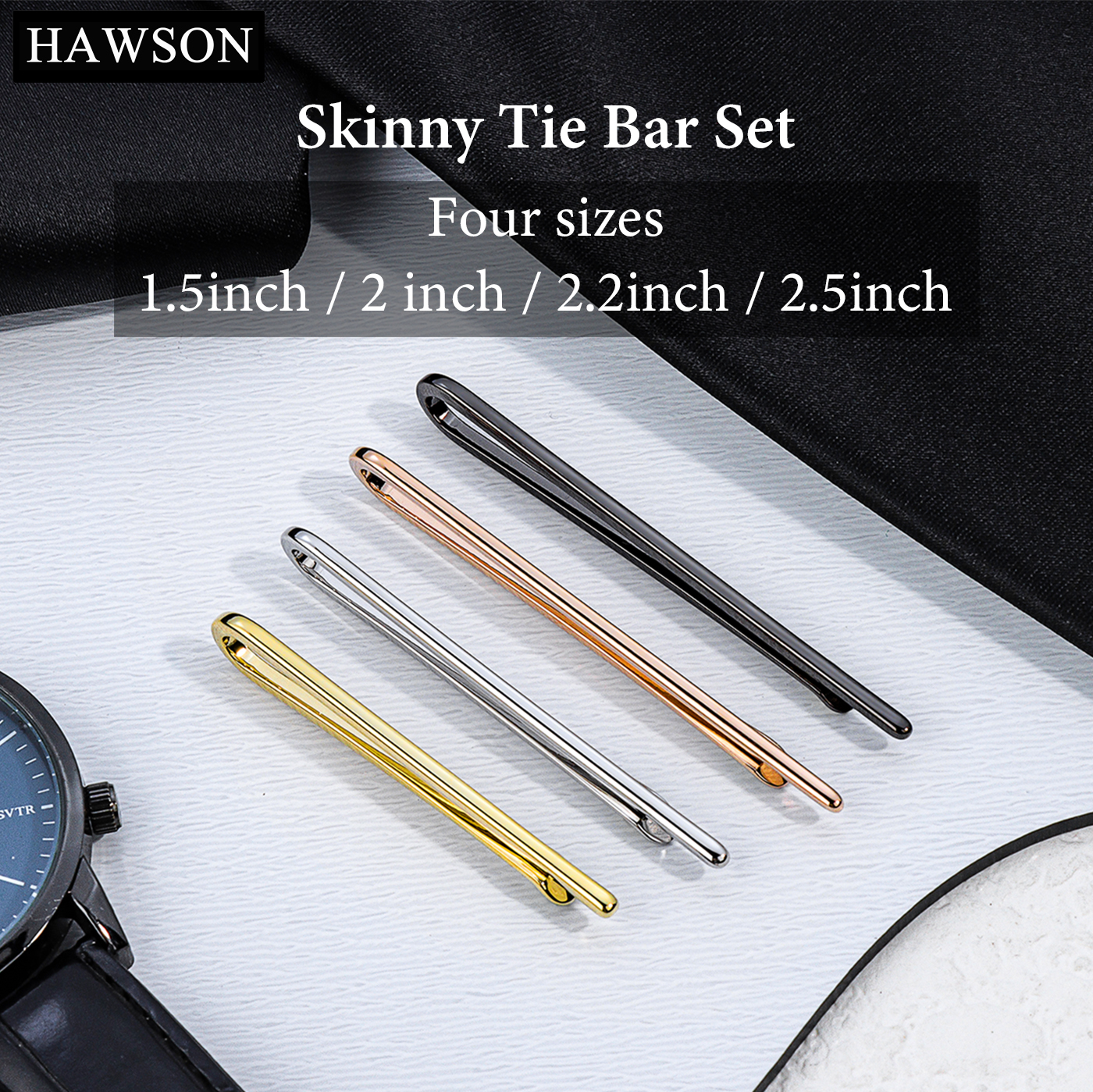 HAWSON Tie Clips for Men 4Pcs  - Tie Bar Set Gift avis et prix