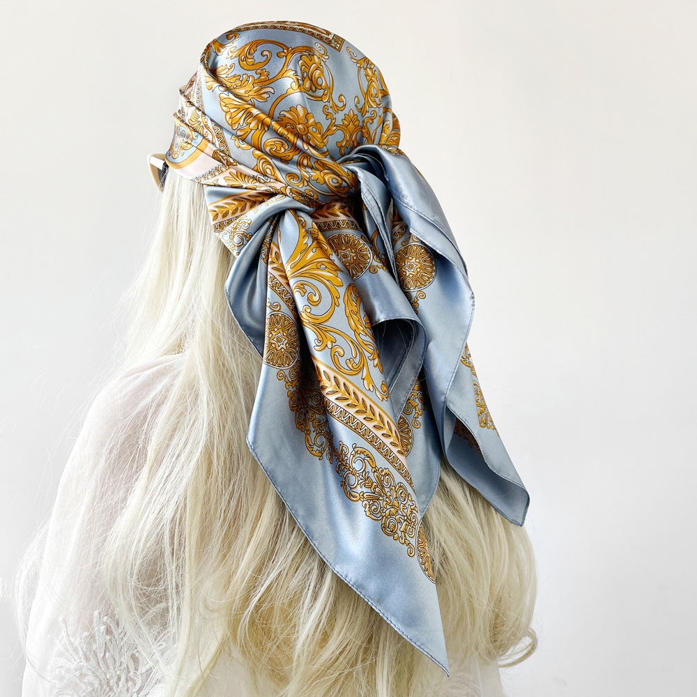 Silk Shawl Satin Square Scarf  - Face Scarf Mask avis et prix