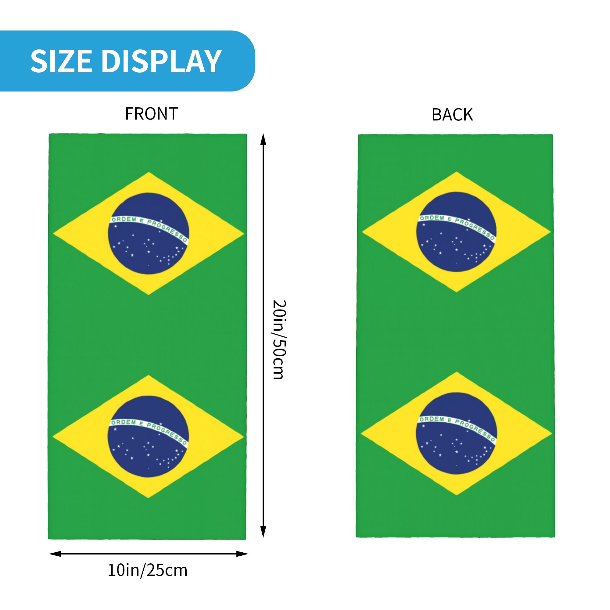 Custom Brazil Flag Bandana Nec - Neck Warmer Tube avis et prix