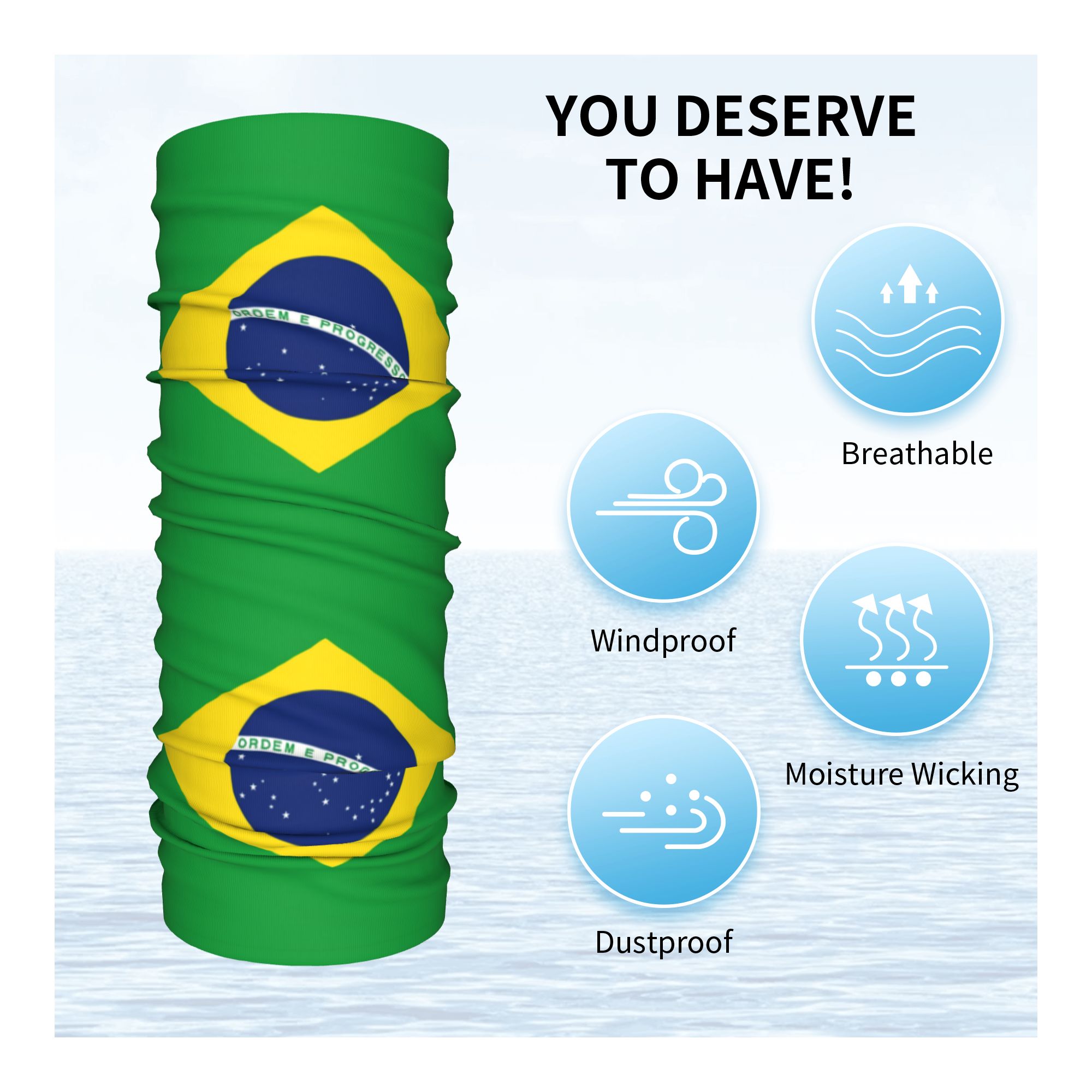 Custom Brazil Flag Bandana Nec - Neck Warmer Tube avis et prix
