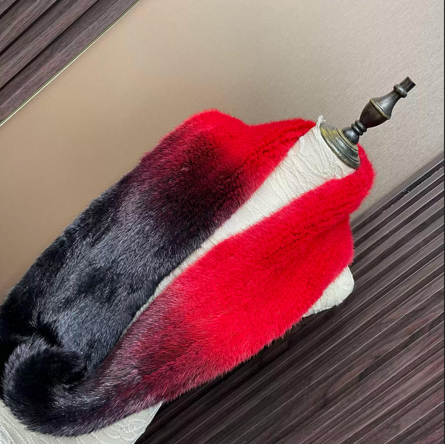 Ombre Color Genuine Mink Fur S - Infinity Scarf Knit avis et prix
