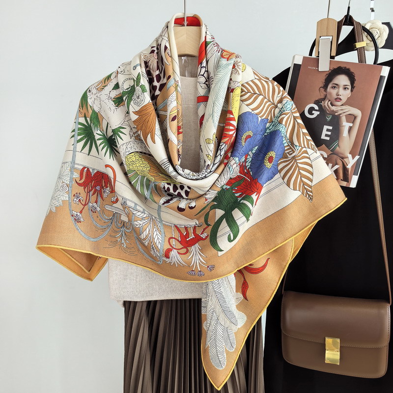 Double Sided Print Luxury Silk - Pashmina Wrap Large avis et prix