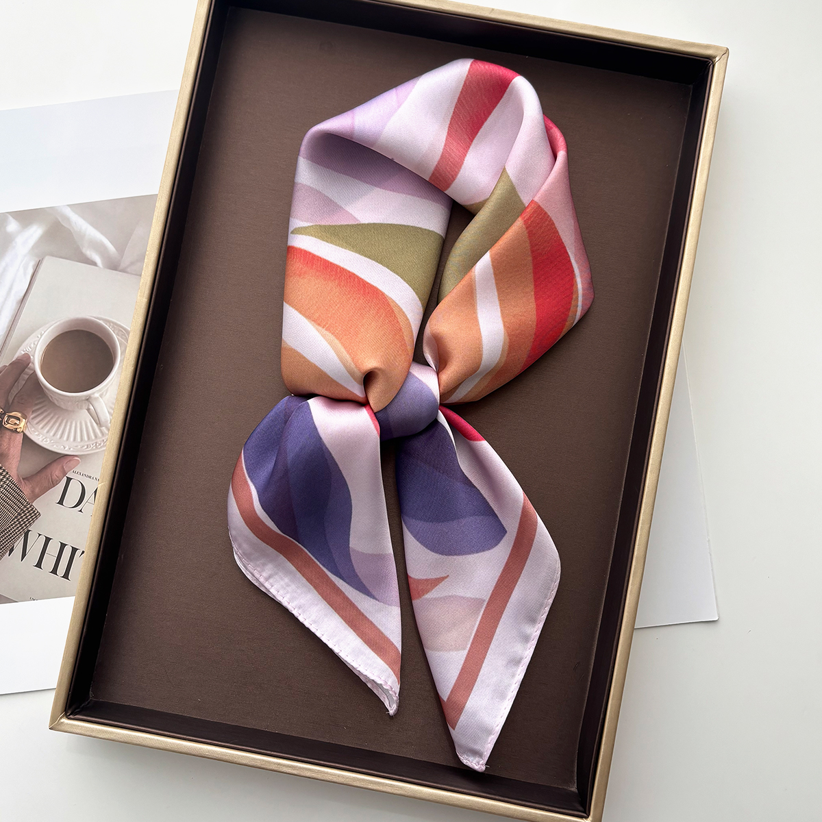 Design Print Women Silk Imitat - Scarf Silk Square avis et prix