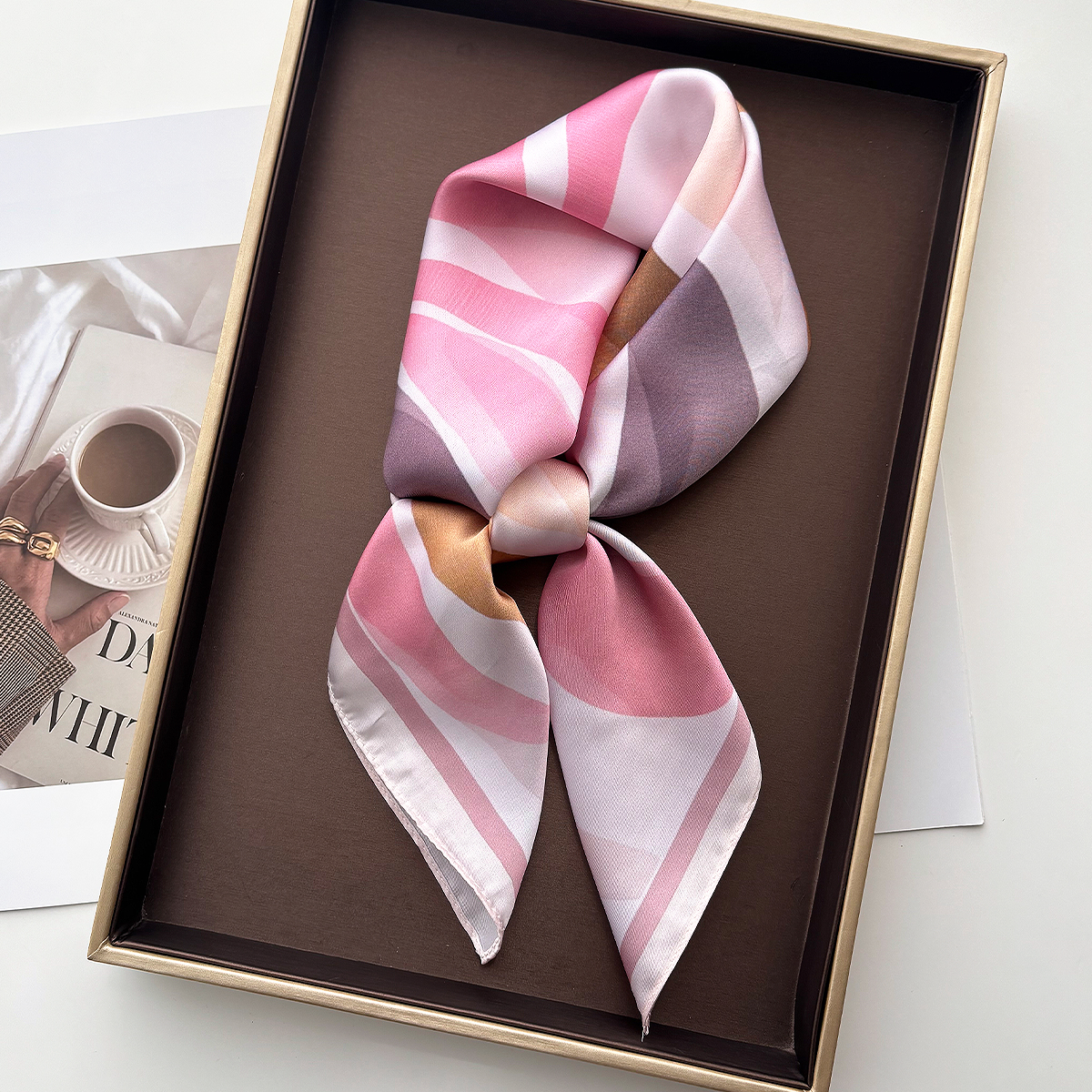 Design Print Women Silk Imitat - Scarf Silk Square avis et prix
