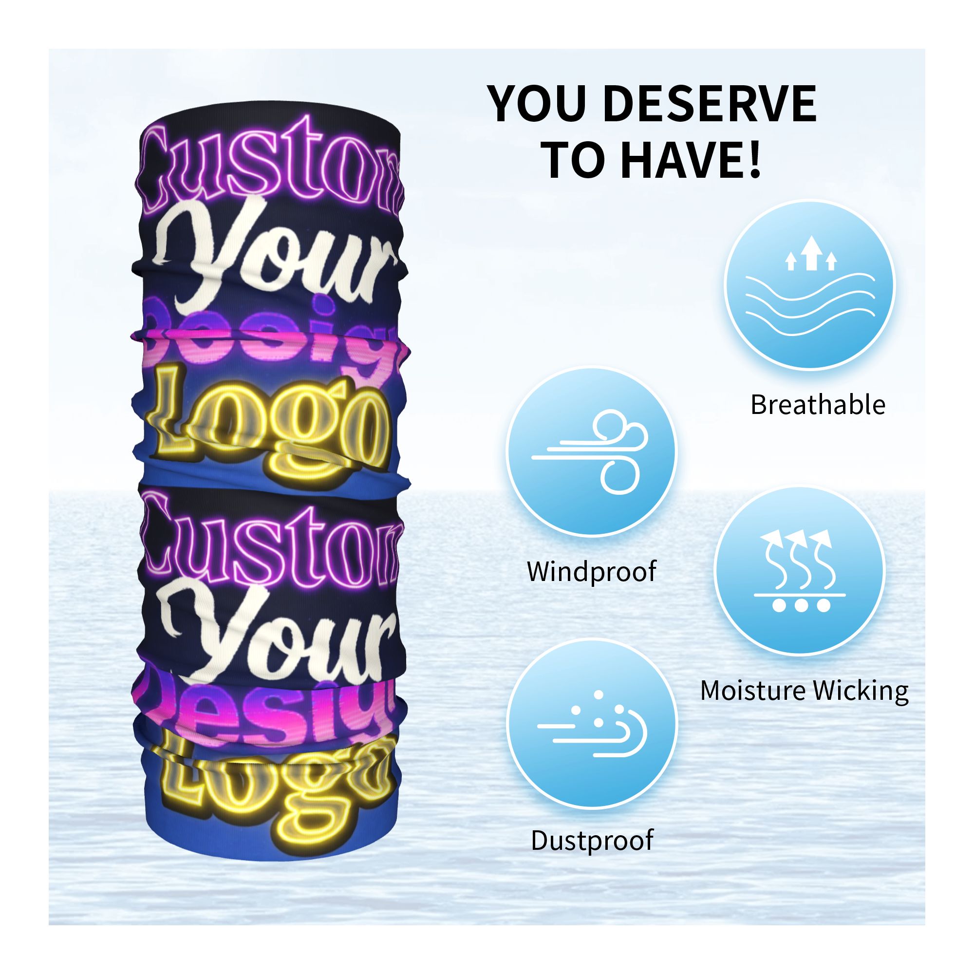Custom Custom Your Design Logo - Neck Warmer Tube avis et prix