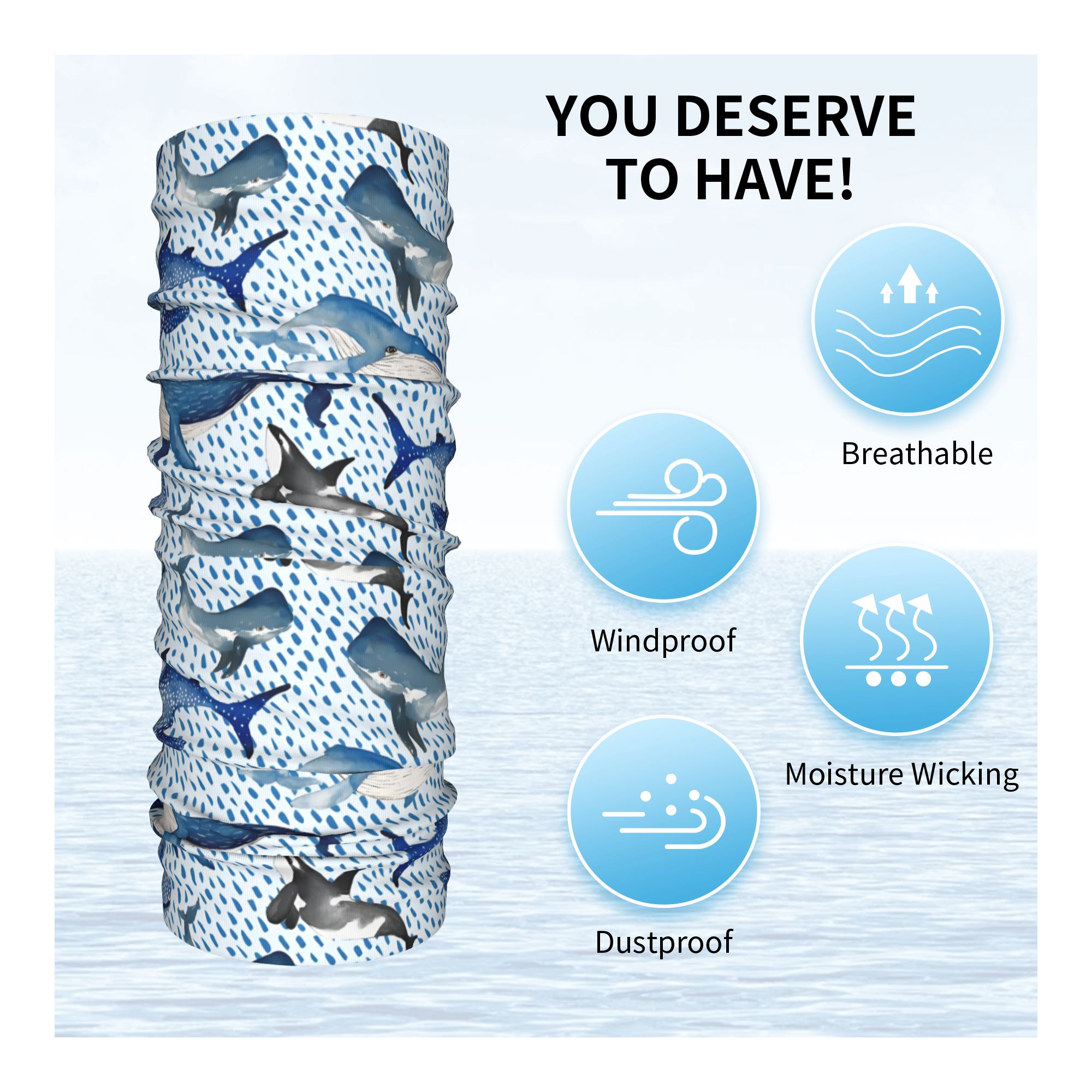 Custom Blue Watercolour Shark  - Neck Warmer Tube avis et prix