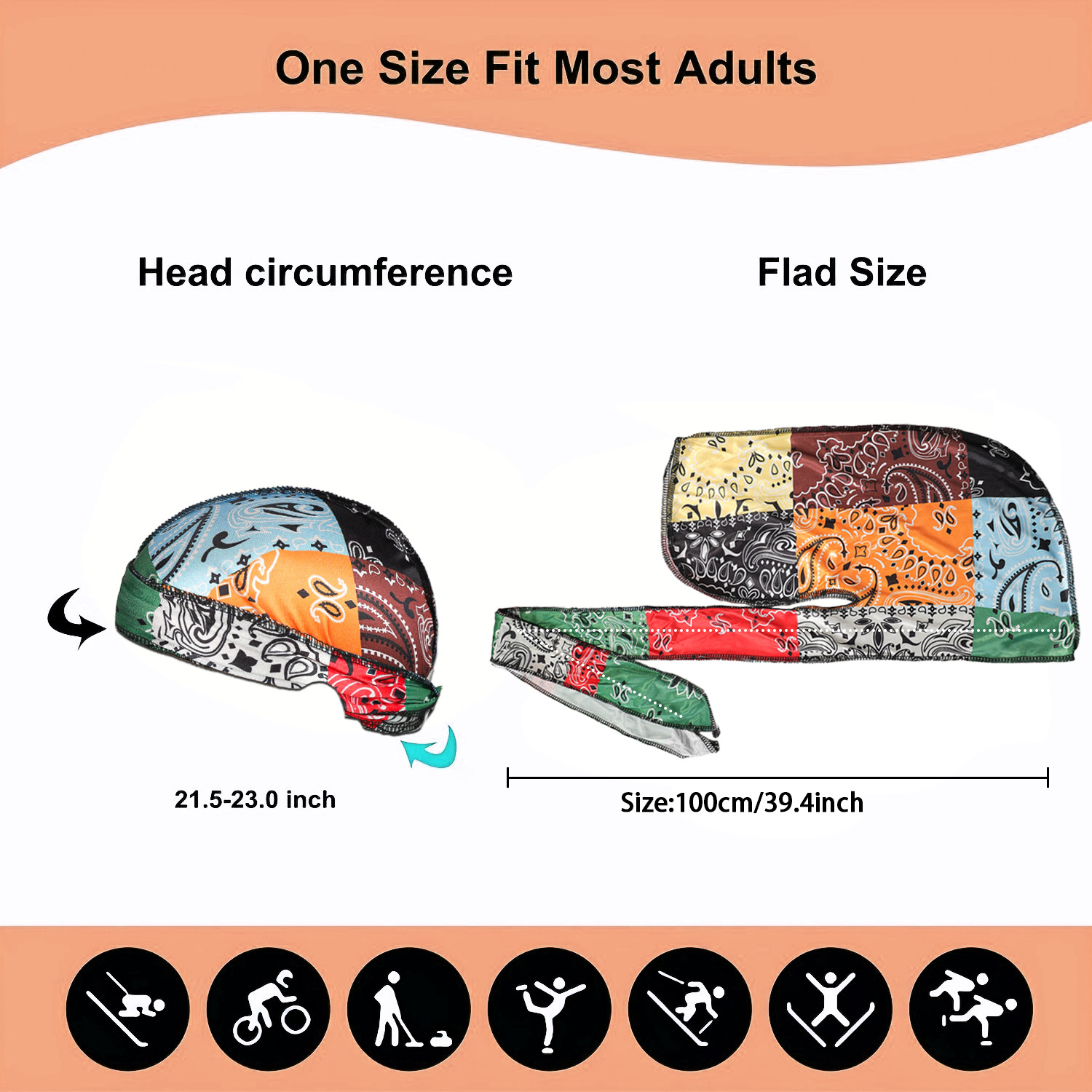 Paisley Printing Silky Durags  - Bandana Doo Rag avis et prix