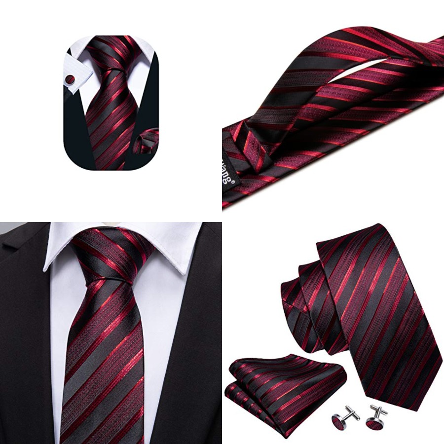 Tie Sets for Men Silk Stripe N - Silk Tie Striped avis et prix