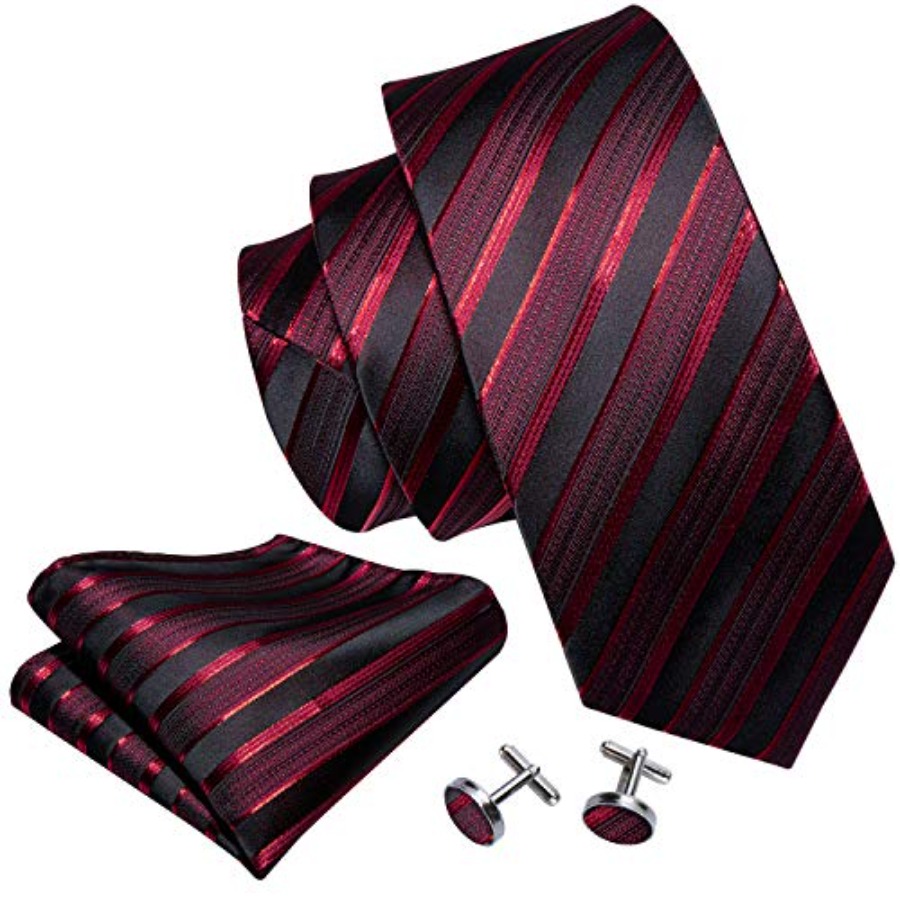 Tie Sets for Men Silk Stripe N - Silk Tie Striped avis et prix