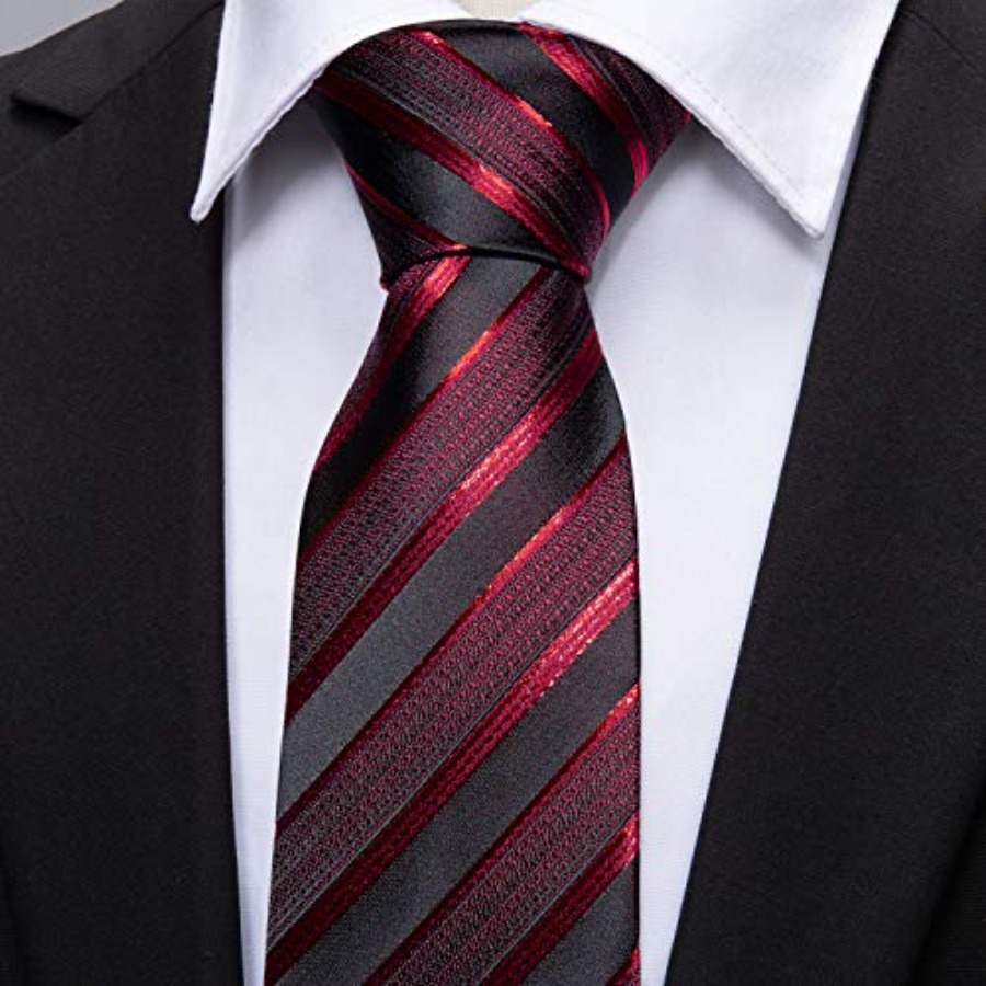 Tie Sets for Men Silk Stripe N - Silk Tie Striped avis et prix