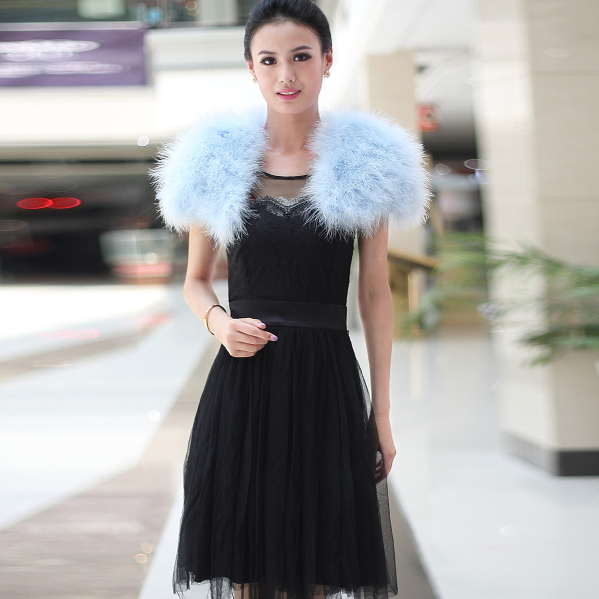 Women Ostrich Feather Boa Shaw - Stole Wedding Shawl avis et prix