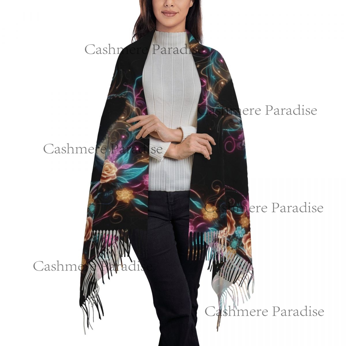Mexico Skull Woman Vintage Sty - Pashmina Wrap Large avis et prix
