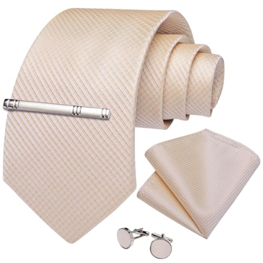 Plaid Ties for Men Silk Checke - Pocket Square Set avis et prix