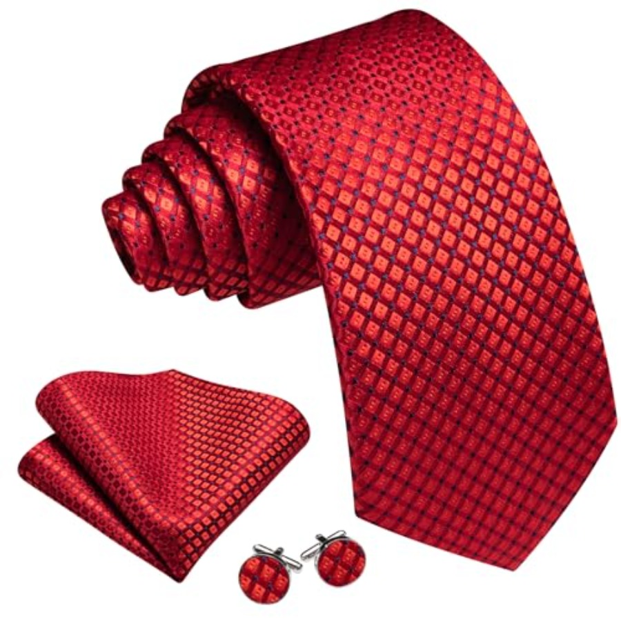 Men Plaid/Striped Ties Set Sil - Silk Tie Striped avis et prix