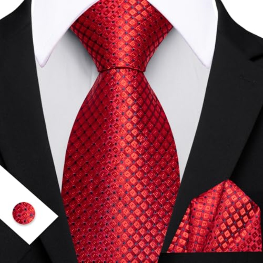 Men Plaid/Striped Ties Set Sil - Silk Tie Striped avis et prix