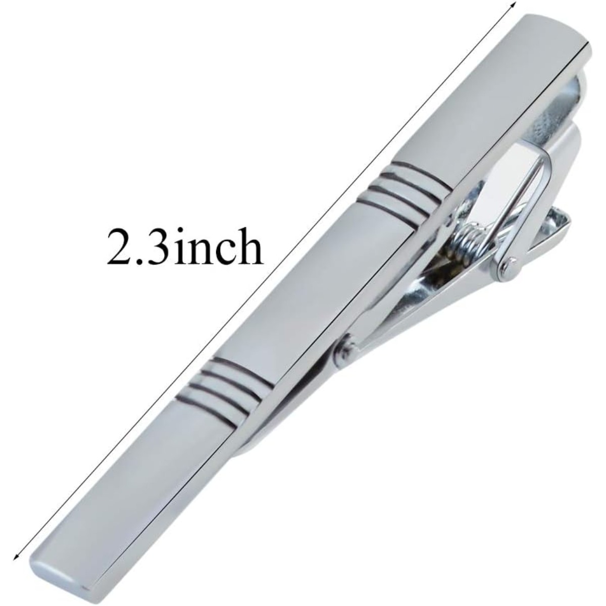 Set of 4 Silver Metal Necktie  - Tie Clip Silver avis et prix