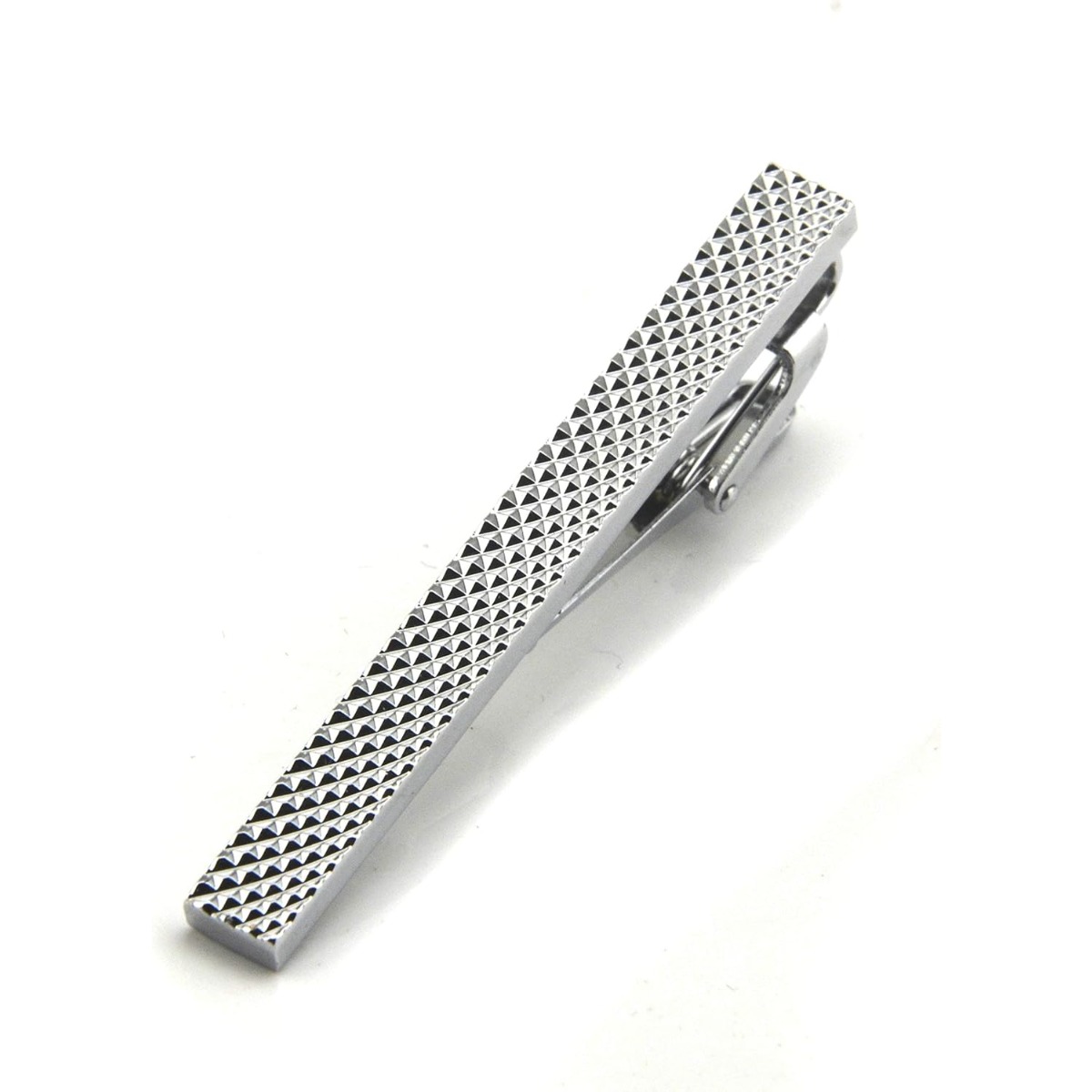 Set of 4 Silver Metal Necktie  - Tie Clip Silver avis et prix
