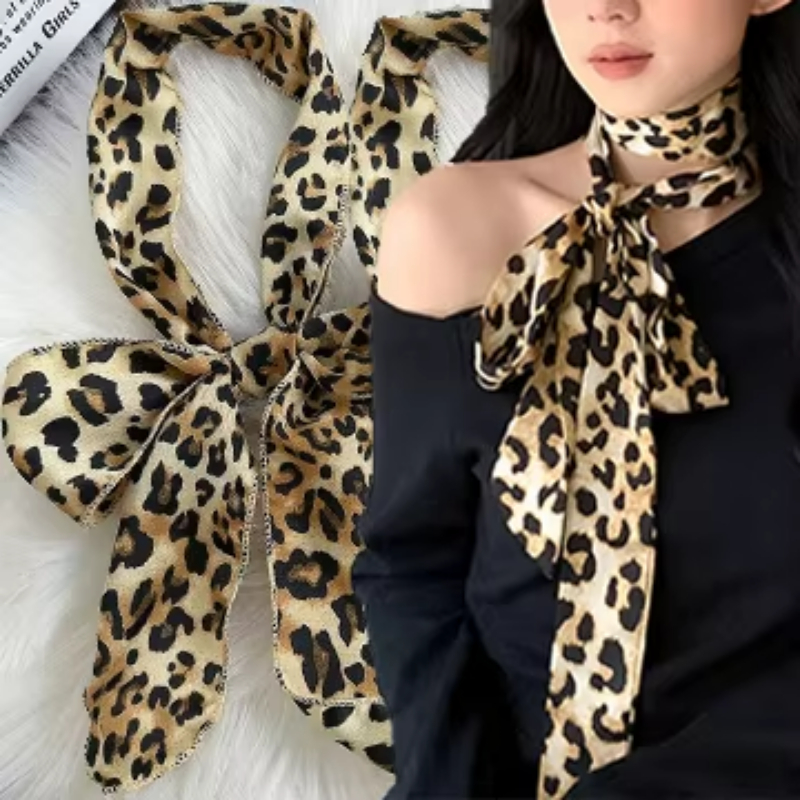 Leopard Print Scarf Retro Polk - Silk Tie Striped avis et prix