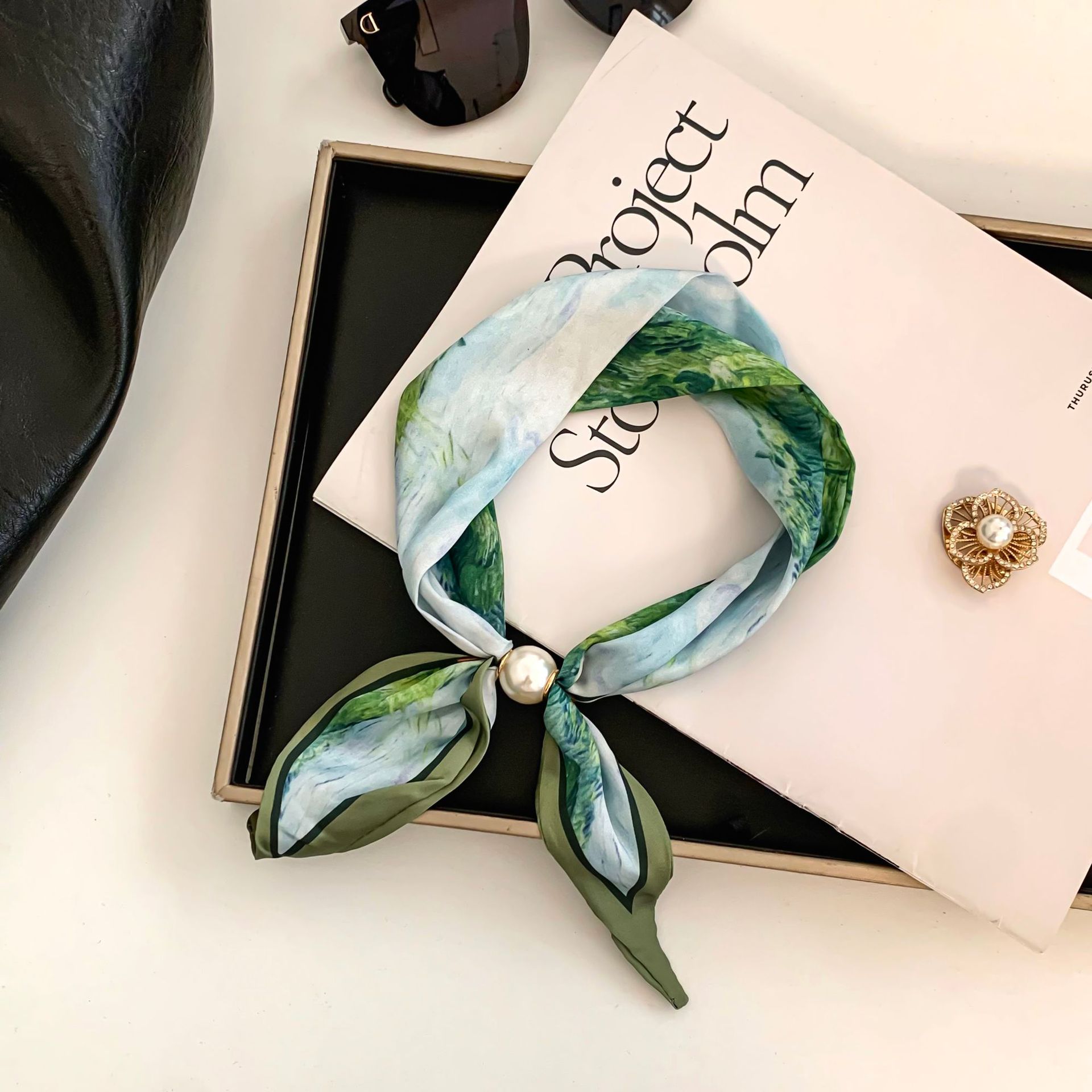 Cashew Flower Silk Scarf Effor - Ascot Neck Scarf avis et prix