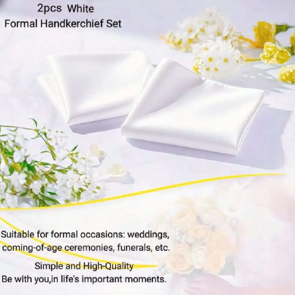 2Pcs Silk-Like Handkerchief Se - Handkerchief Cotton Men avis et prix