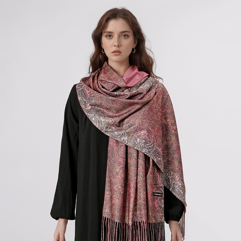 Luxury Paisley Pashmina Shawl  - Woven Scarf Blanket avis et prix