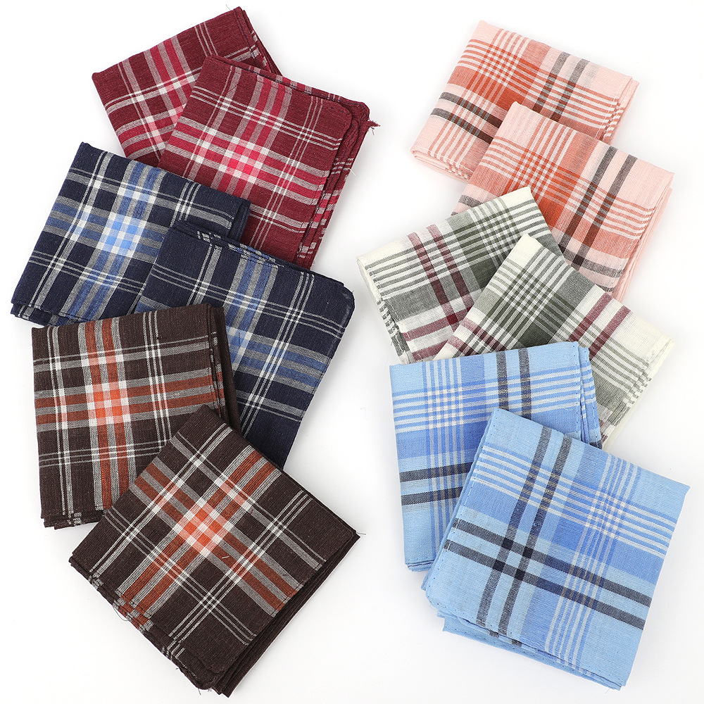 6pcs Men's Mixed Color Plaid S - Handkerchief Cotton Men avis et prix