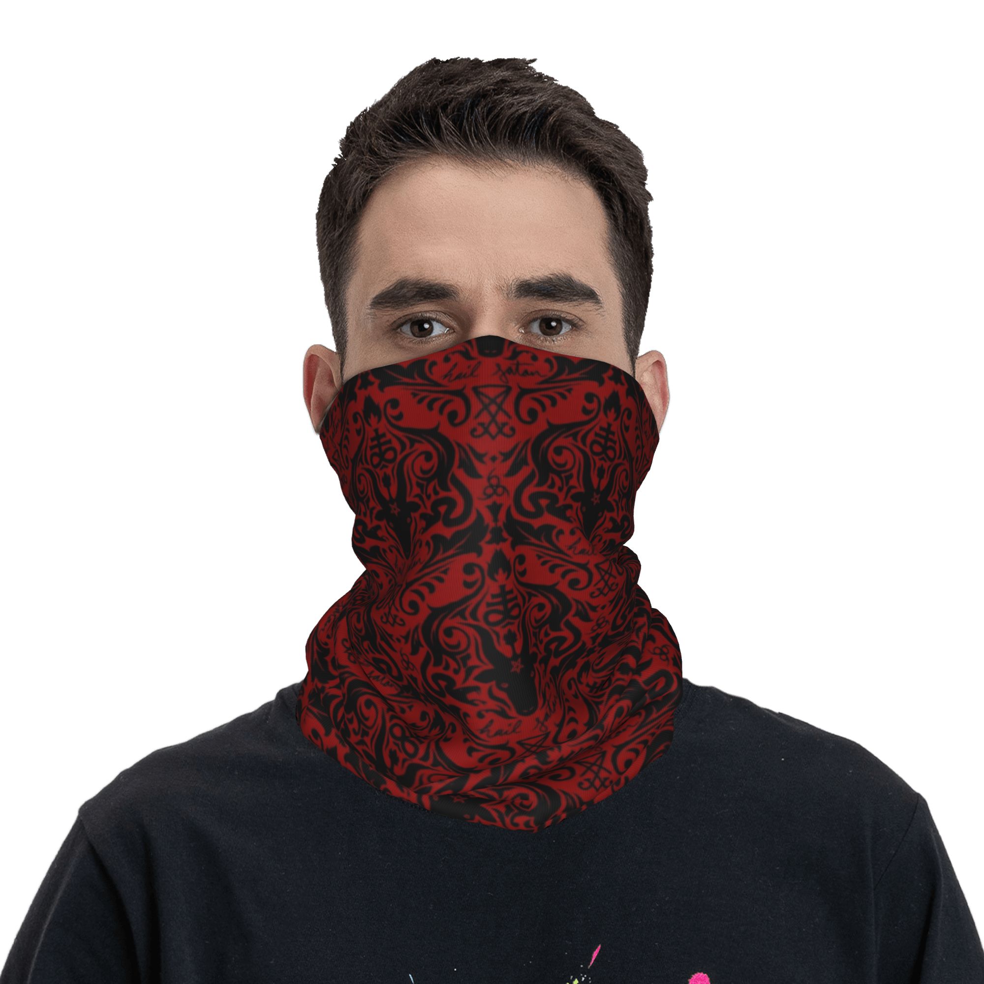 Baphomet Damask Hail Satan Bla - Neck Warmer Tube avis et prix