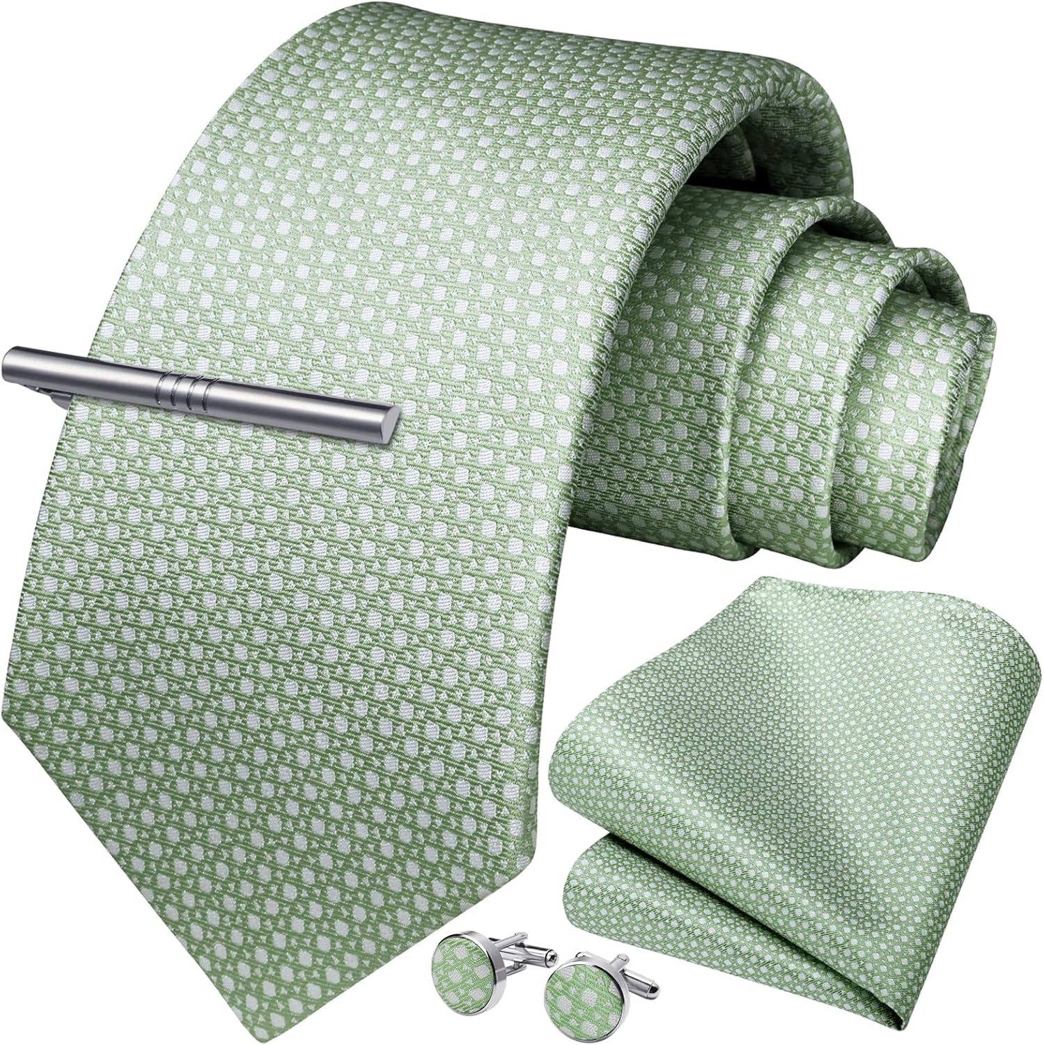 Classic Checkered Tie Set with - Pocket Square Set avis et prix