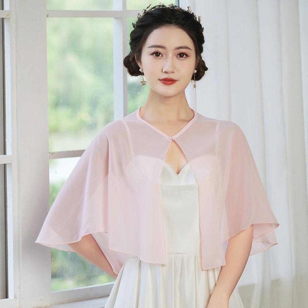 Vintage Sheer Chiffon Capelet  - Stole Wedding Shawl avis et prix