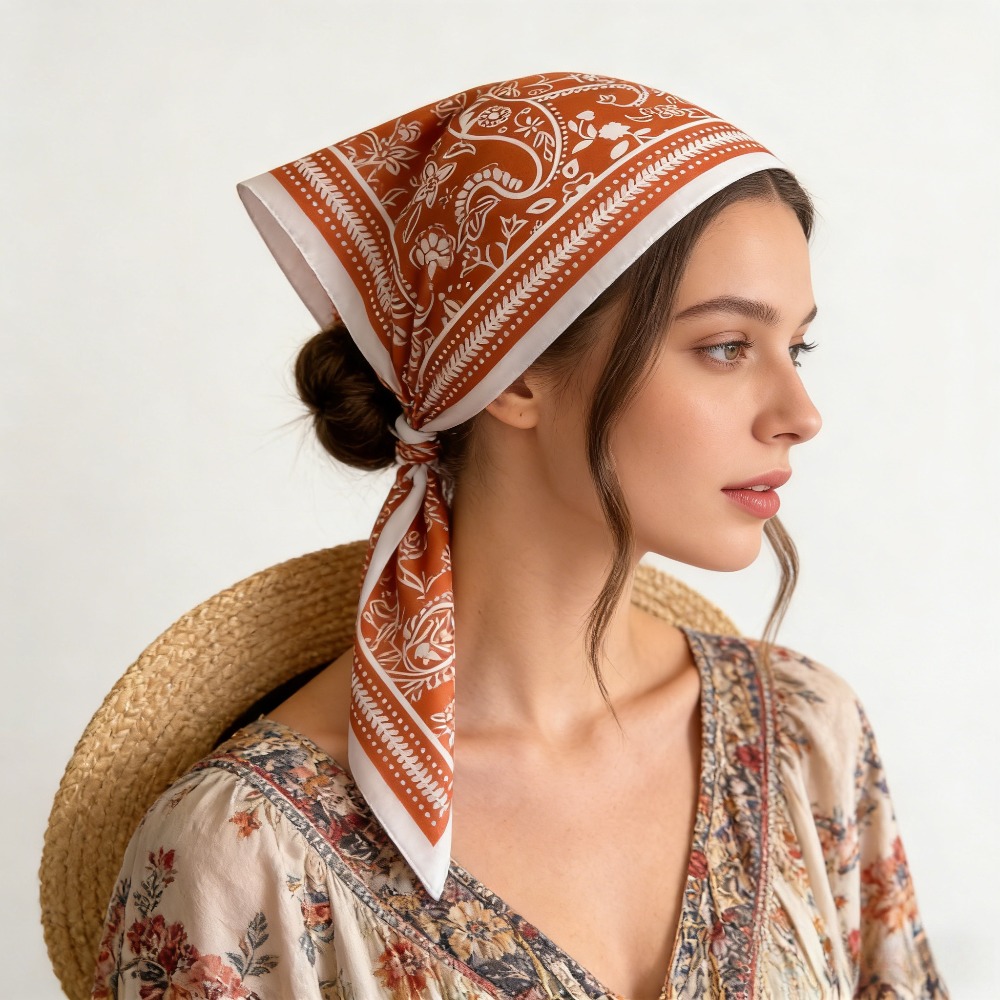 1Pc cashew print fashion silk  - Scarf Silk Square avis et prix