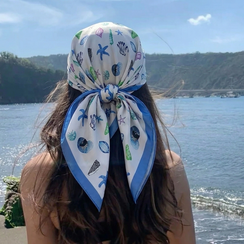 Women Silk Feeling Square Scar - Face Scarf Mask avis et prix