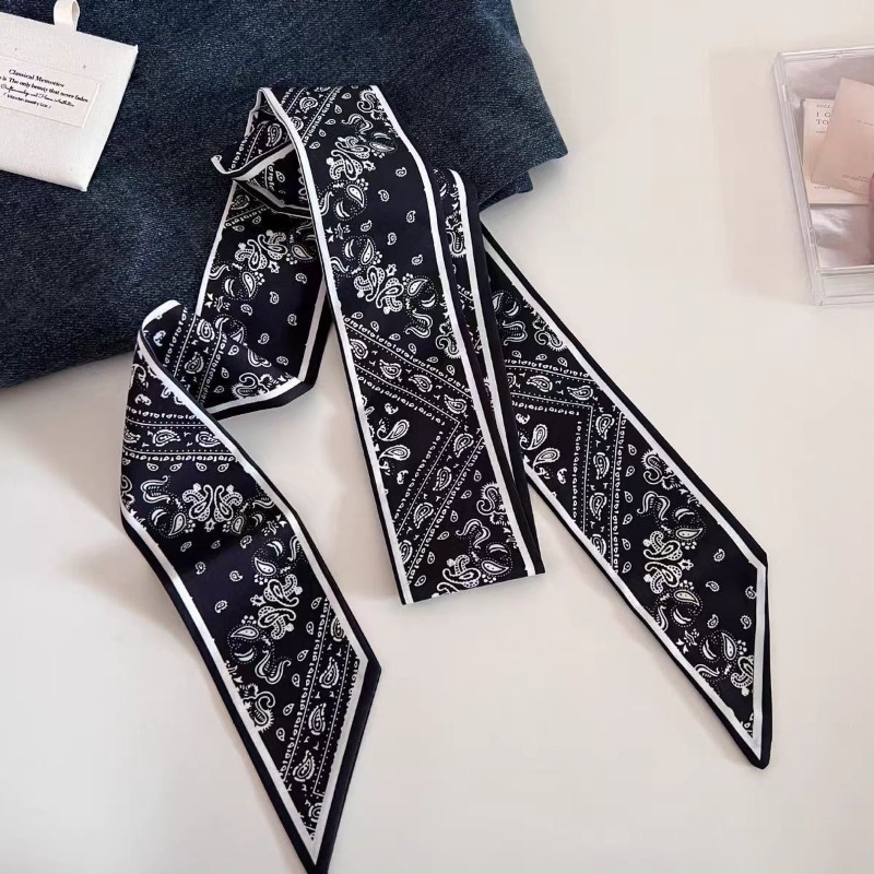 Black White Double Sided Paisl - Ascot Neck Scarf avis et prix