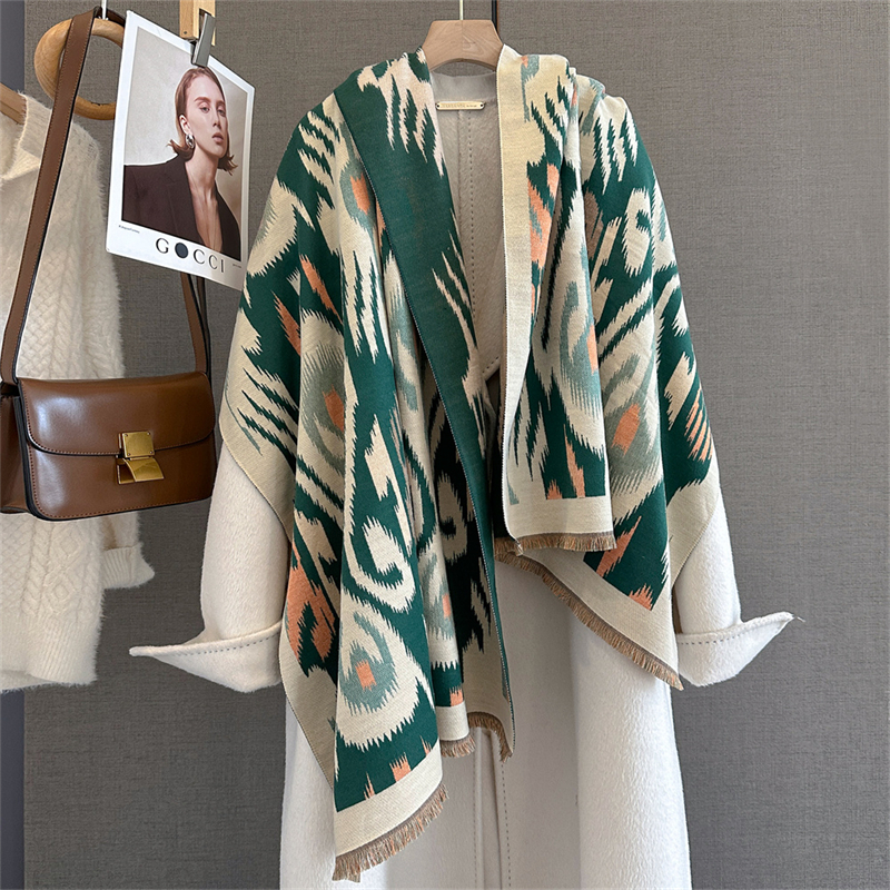 2025 Brand Warm Cashmere Ponch - Woven Scarf Blanket avis et prix