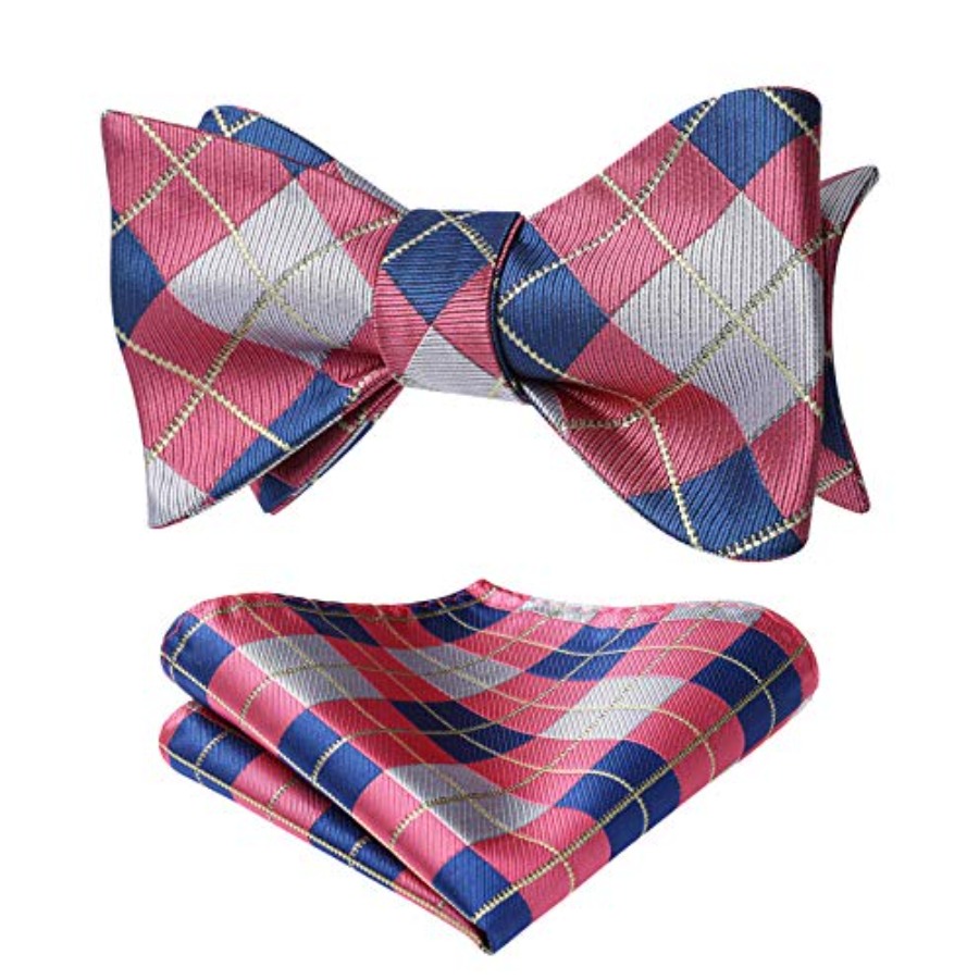 Bow Ties for Men Check Plaid S - Pocket Square Set avis et prix