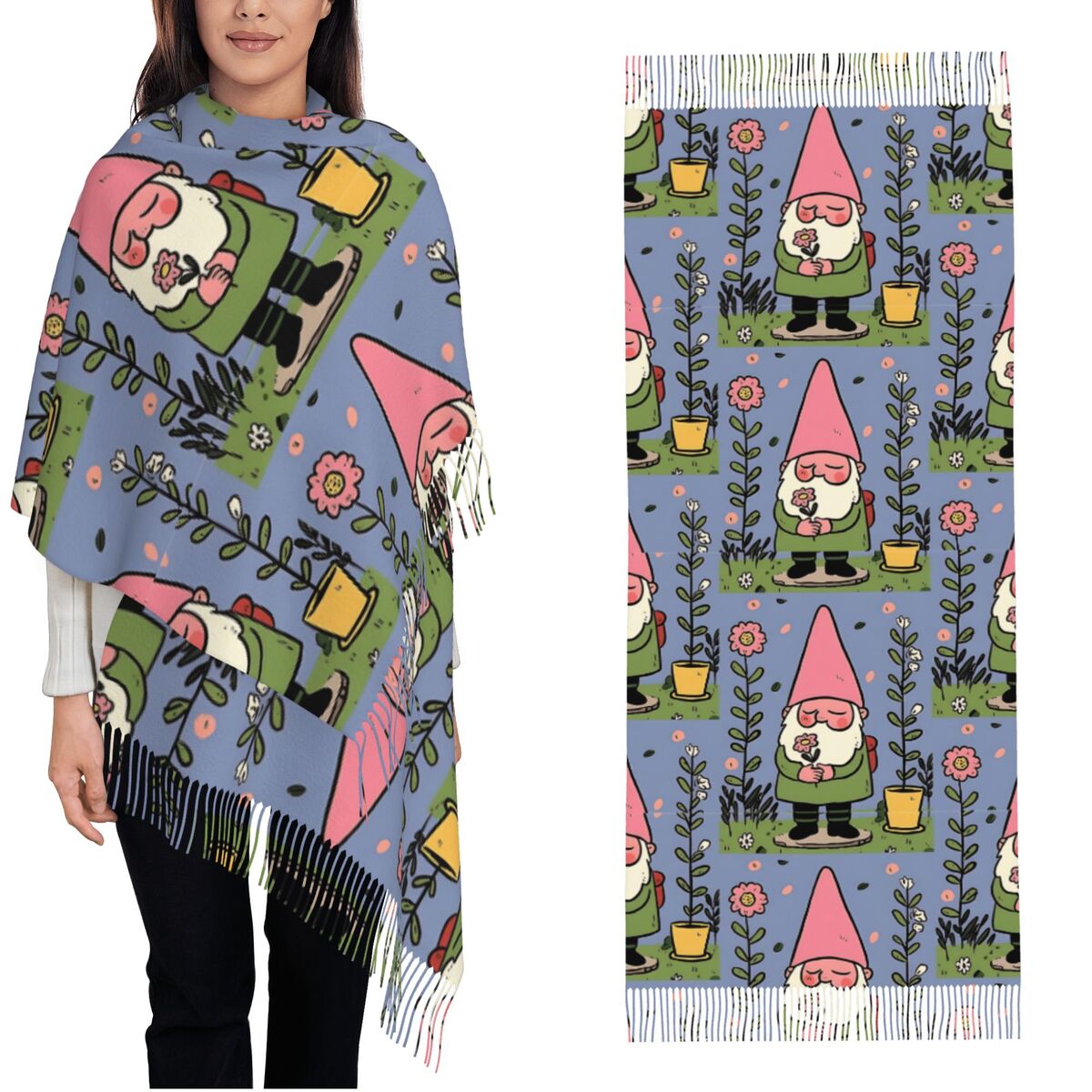 Mythical Garden Gnome Shawls W - Pashmina Wrap Large avis et prix