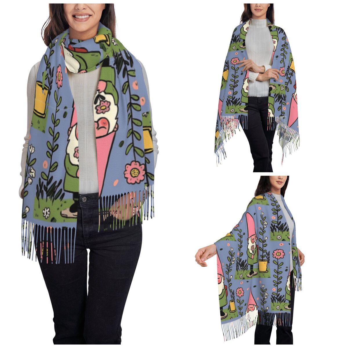 Mythical Garden Gnome Shawls W - Pashmina Wrap Large avis et prix
