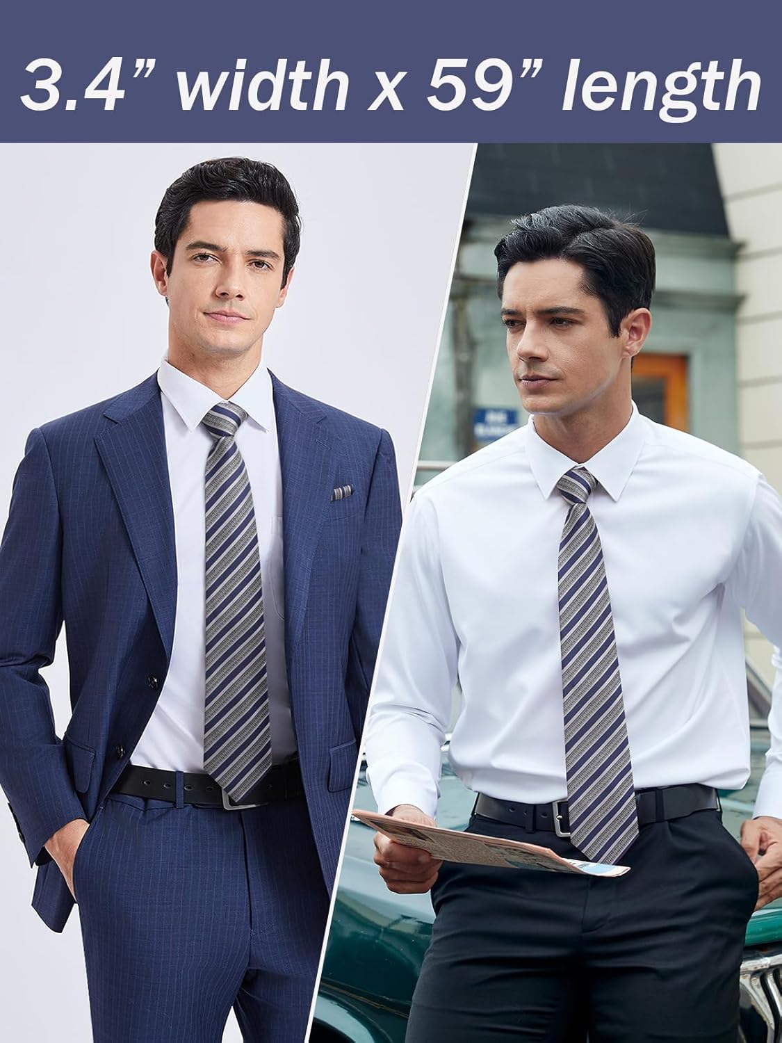 Men's Stripe Tie & Pocket Squa - Handkerchief Cotton Men avis et prix