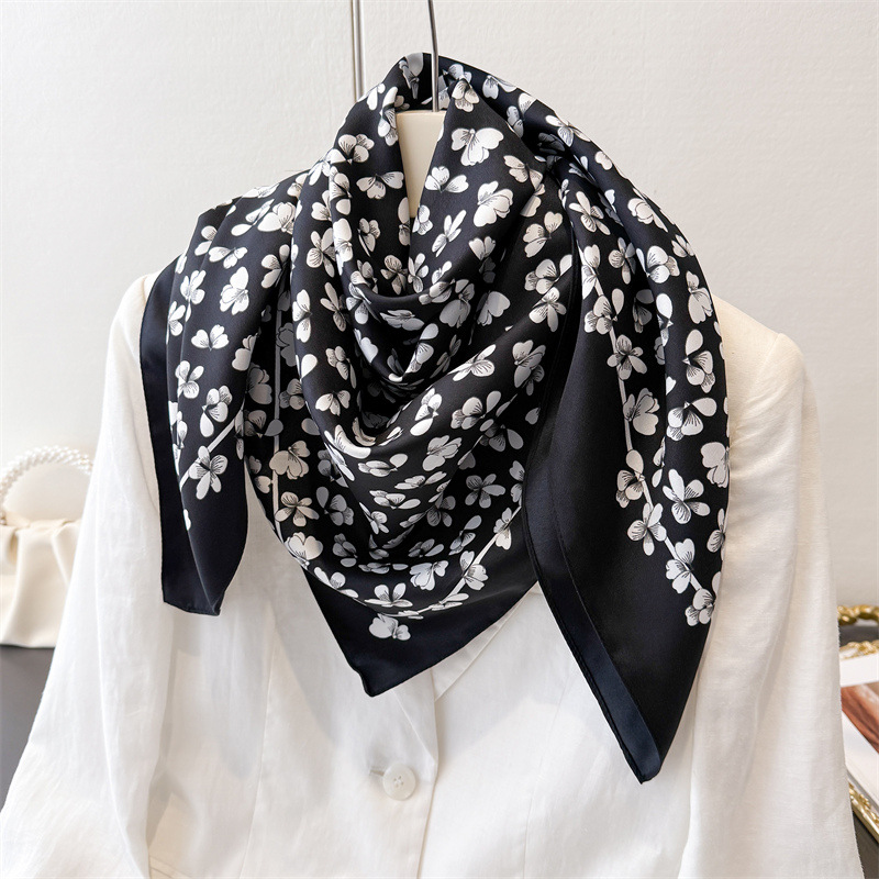 1pcs 90*90cm Floral Printed Co - Bandana Cotton avis et prix