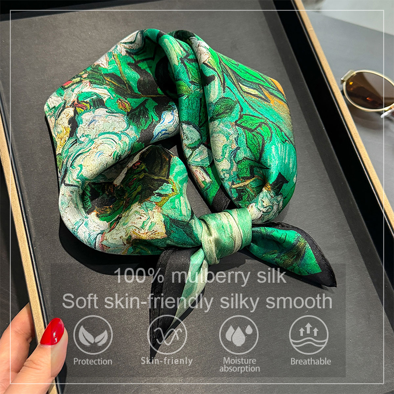 100% Silk Scarf Bandana Women  - Face Scarf Mask avis et prix