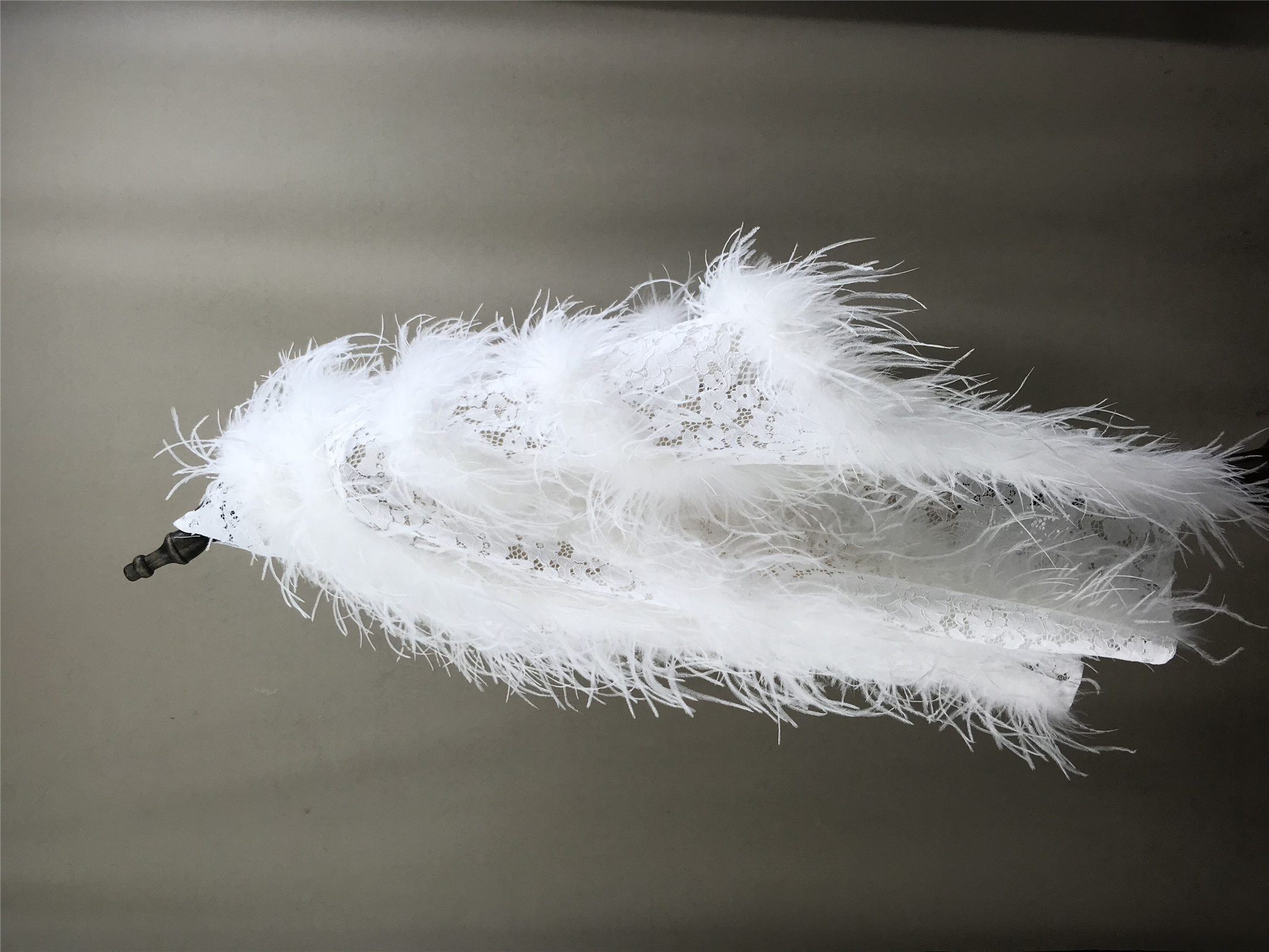 Real Ostrich Feather Lace Shaw - Stole Wedding Shawl avis et prix